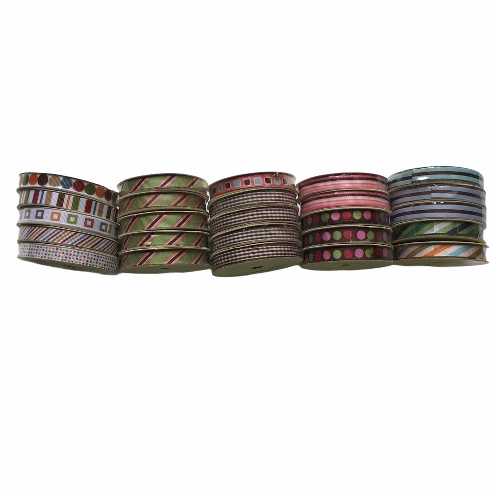 25 Craft Grosgrain Ribbon Rolls NEW 75 Yards